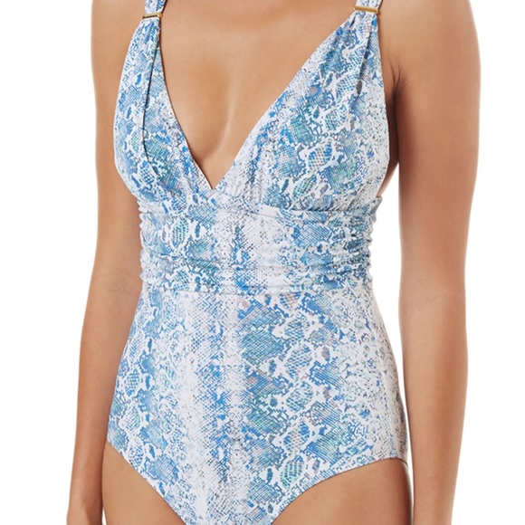 NWT *Beautiful Suit* Melissa Odabash Swimsuit Python Blue - Picture 7 of 7
